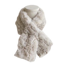 SKSL013 製造保暖圍脖圍巾 設計灰色仿兔毛加厚保暖毛絨交叉圍巾  圍巾中心 SKSL013 製造保暖圍脖圍巾 設計灰色仿兔毛加厚保暖毛絨交叉圍巾  圍巾中心